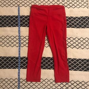Red Lululemon leggings; WORN ONCE